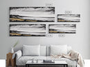 lack White Coast, Stormy Ocean, Dramatic Sky, Framed Canvas Print, Minimalist Seascape, Monochrome Wall Art, Office Decor, Bedroom Accent