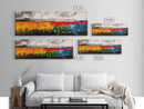 Vibrant Abstract Field, Colorful Landscape Painting, Modern Farmhouse Wall Art, Boho Nature Print, Warm Earthy Decor, Framed Canvas Print