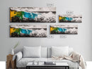 Abstract Ocean Wave, Colorful Coastal Painting, Modern Nautical Wall Art, Bold Seascape Print, Vibrant Beach Decor, Framed Canvas Print