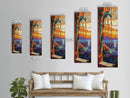 Swing Balcony, Sunset Painting, Framed Canvas Print, cozy seaside, balcony swing view, dreamy boho home decor, tropical romantic sunset wall art