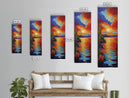 Sunset Reflections, Bold Lake, Framed Canvas Print vibrant sunset over water, colorful sky and lake scene, tranquil evening art, nature decor
