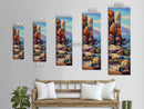 Coastal, Rocks, Ocean, Desert Scene Canvas Print, Bold Color Seascape, Nature Inspired Wall Art, Beach House Decor, Bohemian Art Style