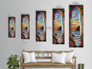 Ocean, Sunset, Archway, View, Framed Canvas Print, Coastal wall decor, tropical beach art, vibrant living room painting, boho landscape style