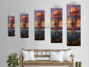 Jellyfish, Ocean, Fantasy, Color, Framed Canvas Print, Underwater coastal wall art, vibrant kids room decor, marine boho style painting