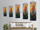 Rainbow, Leaf, Botanical, Sunset, Framed Canvas Print vibrant tropical plant wall decor boho botanical kitchen wall art nature lovers gift