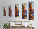 Rocky Shore, Wildflowers, Nature Trail, Framed Canvas Print, autumn coastal wall art, mountain and sea landscape, rustic home decor