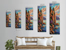 Ocean Cliffside, Pool, Waves, Framed Canvas Print, Tranquil ocean pool wall art, coastal seascape, tropical beach vibes, bathroom decor