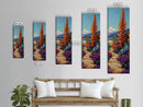 Vibrant Desert, Garden, Path — Canvas Print with bold autumn florals and pathway, ideal Fall Entryway Art or Living Room Wall Decor, boho style