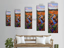 Autumn River, Landscape, Nature Scene Framed Canvas Print, Rustic Fall Art, Living Room Wall Decor, Colorful Country Landscape Painting