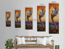 Phoenix Firebird, Sunset, Framed Canvas Print, Vibrant Mythical Wall Art, Boho Spirit Animal Decor, Bold Bedroom Statement Piece