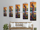 Mother Ocean, Rainbow, Canvas Print, Colorful mother nature figure by ocean painting, whimsical spiritual art,  meditation room wall art