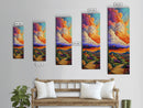 Church Sunset, Mountains, Framed Canvas Print, Autumn Landscape Wall Art, Rustic Living Room Decor, Colorful Fall Countryside Scene