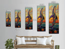 Rainbow Whale, Vibrant Ocean, Fantasy Sea Life, Framed Canvas Print, Whimsical Coastal Wall Art, Eclectic Living Room Nautical Decor