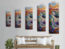 Waterfall River, Nature, Flow, Framed Canvas Print, Bold Landscape Wall Art, Nature Inspired Decor, Bathroom or Office Accent Art