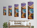 Beach Path, Coastal, Sunset, Framed Canvas Print, Ocean Wall Art, Beach House Hallway Decor, Colorful Nature Painting, Tropical Vibes