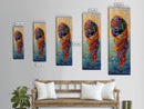 Floating Scarf, Ocean Breeze, Abstract Flow, Framed Canvas Print, colorful surreal art, modern boho wall décor, bedroom artistic nook