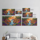 Sunset Bay, Trees, Tropical, Canvas Print, Nature Landscape Art, Colorful Wall Decor, Relaxing Home Vibes, Dining Room Accent