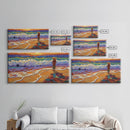 Sunset Ocean, Solitude, Framed Canvas Print, Peaceful Beach Sunset Art, Serene Mindfulness Coastal Decor, Zen Living Room Artwork