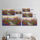 Marsh Grassland, Sunset, Scene, Framed Canvas Print rustic farmhouse art, colorful Fall wall decor, bedroom landscape canvas