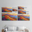 Pathway Mountain, Trail, Sunset, Framed Canvas Print adventure lovers gift, hiking trail art, colorful landscape wall decor