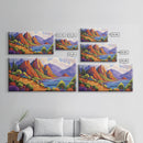 Coastal Cliffs, Tropical Shoreline, Sunset Mountains, Canvas Print, Boho Nature Wall Art, Office Decor, Landscape Painting