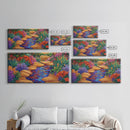 Stone Stream, Sunset Path, Desert Garden, Canvas Print, Nature Inspired Wall Art, Living Room Decor, Boho Botanical Style