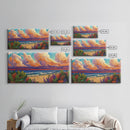 Tropical Beach, Clouds, Canvas Print, Colorful coastal beach artwork with dramatic clouds and waves, Bathroom Wall Art, coastal style