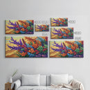 Leaves Autumn, Colorful, Canvas Print, Fall Boho Wall Decor, Vibrant Foliage Painting, Nature-Inspired Living Room Wall Art