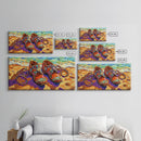 Shoes Beach, Jewelry, Colorful, Framed Canvas Print, southwest fashion art, boutique style, walk-in closet art, fashion studio wall art