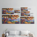 Tree Ocean, Autumn, Path, Coastal autumn treescape, Canvas Print, Warm Fall Tones, Nature Lover Gift, Living Room or Study Art