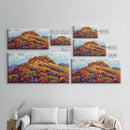 Autumn Hill, Landscape, Framed Canvas Print, Colorful Fall Mountain Scene, Cozy Autumn Wall Decor, Rustic Living Room Art