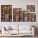Forest Reflections, Tranquil, Trees, Canvas Print peaceful landscape art, serene nature wall decor, cabin bathroom art, rustic boho style