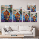 Boat Jungle, Paddle, Colorful Canvas Print, Adventure Nursery Wall Art, Tropical Nature Decor, Bright Travel Inspired Painting