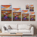 Autumn Wetlands, Sunset Marsh, Nature Escape, Rustic Color Landscape, Farmhouse Style, Fall Decor, Canvas Print, Entryway Wall Art