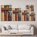 Tropical Rustic Detail Painting, Framed Canvas Print, Coastal patio wall decor, boho island house art, summer wall accent