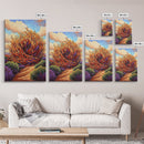Desert Winds, Autumn Tumbleweed, Nature Path, Wild Colors, Framed Canvas Print, Entryway Wall Art, Fall Rustic Decor, Southwest Art