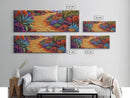 Desert Pathway, Wildflower Trail, Vibrant Colors, Boho Landscape, Framed Canvas Print, Entryway Wall Art, Boho Living Room