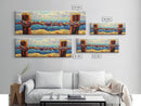 Nautical Rope Painting, Coastal Wall Decor, Canvas Print, Colorful Ocean View, Rustic Beach House Art, Nautical Bathroom Accent