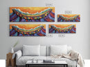 Carnival Wave, Festive Ocean, Playful Waters, Framed Canvas Print, beach bathroom art, coastal fun painting, surf wall decor