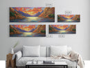 Sunset Lake, Mountain Reflection, Nature Glow, Framed Canvas Print, Scenic Wall Art, Autumn Decor, Cabin Artwork, Rustic Landscape Art