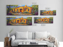 Desert Casa Art, Colorful Home, Cactus Painting, Framed Canvas Print, Vibrant Southwest Decor, Living Room Wall Art, Spanish Style Art