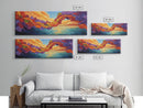 Flower Archway, Colorful Sky, Seaside Sunset, Whimsical Decor, Framed Canvas Print, Romantic Living Room Wall Art