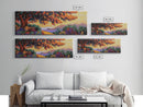 Autumn Tree Path, Sunset Landscape, Nature Art, Framed Canvas Print, Fall wall art, colorful art, boho decor, living room wall art