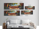 Hammock Retreat View, Relaxing Outdoor Space, Nature Art, Framed Canvas Print, summer art, patio decor, boho style, bedroom wall