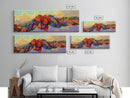 Colorful Rope Knot, Textured Fabric Art, Whimsical Decor, Framed Canvas Print, abstract textile art, fiber wall art, boho bedroom