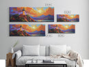 Lighthouse Sunset, Coastal Path, Mountain Horizon, Framed Canvas Print, nautical wall art, romantic sunset, boho living room decor
