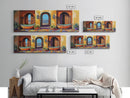 Spanish Courtyard, Bright Doorway, Coastal Decor, Southwest Art, Canvas Print, kitchen wall art, rustic boho art, vibrant home design