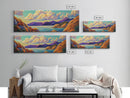 Rocky Coast View, Cloudy Sky Seascape, Peaceful Nature Art, Framed Canvas Print, Beach House Decor, Coastal Bedroom Wall Art