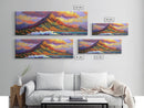 Mountain Wave Scene, Sunset Coastal Painting, Dramatic Landscape Art, Framed Canvas Print, Adventure Office or Living Room Wall Art