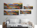 Desert River Colors, Southwest Landscape, Mountain Sunset, Framed Canvas Print, Living Room Wall Art, Earthy Tones, Fall Boho Decor